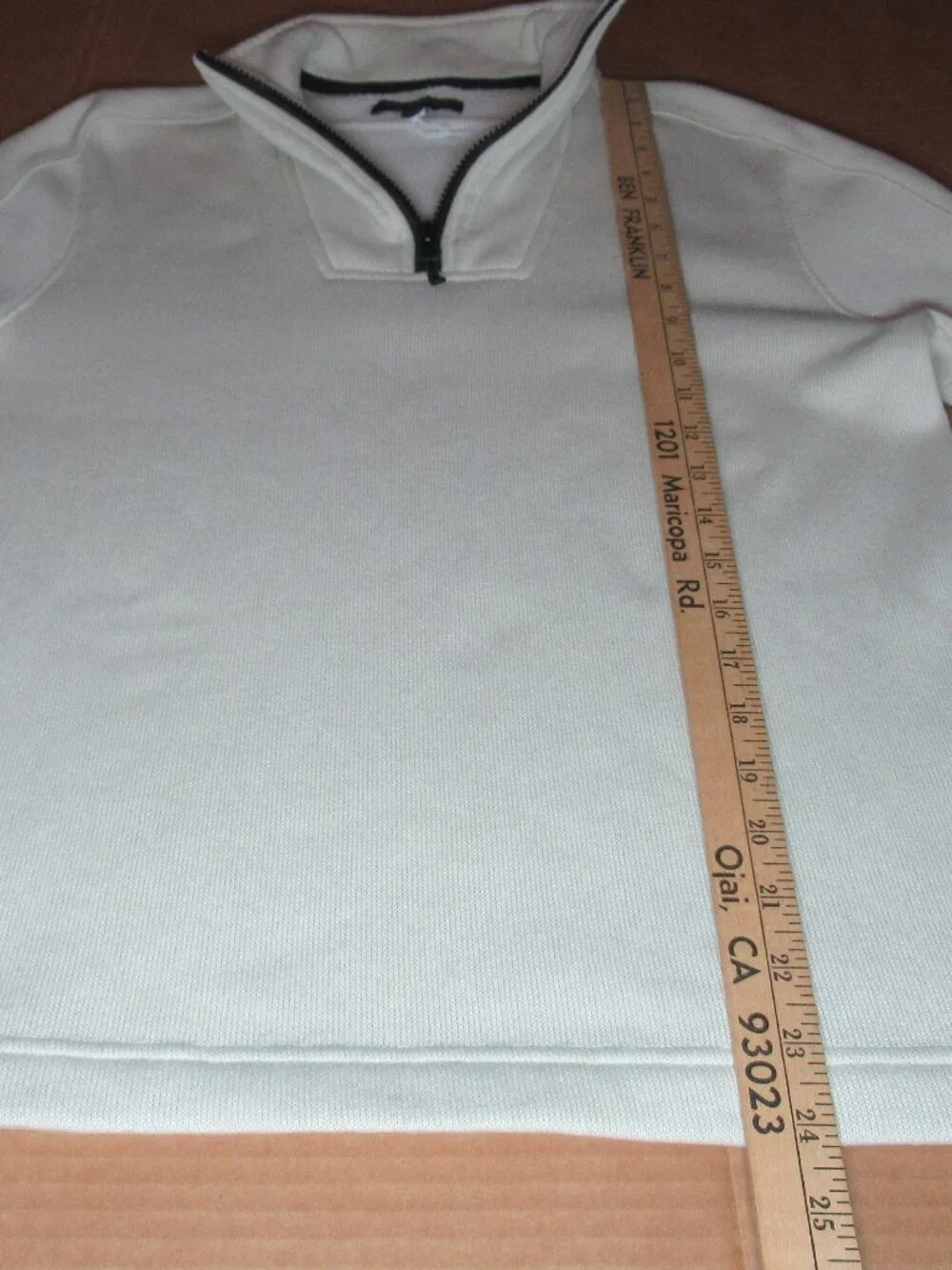Banana Republic Men’s Quarter Zip Pullover Sweater Cream Black | Small